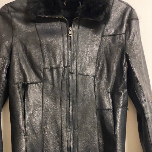 Leather Fur reversible jacket - Picture 5 of 12